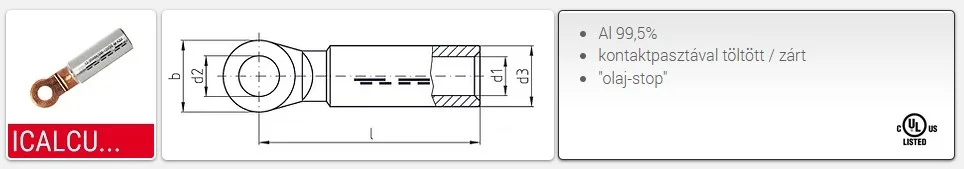 CUPAL Al/Cu bimetál kábelsaru sorozat — csősaru, toldó, tüskesaru, 10–625 mm²